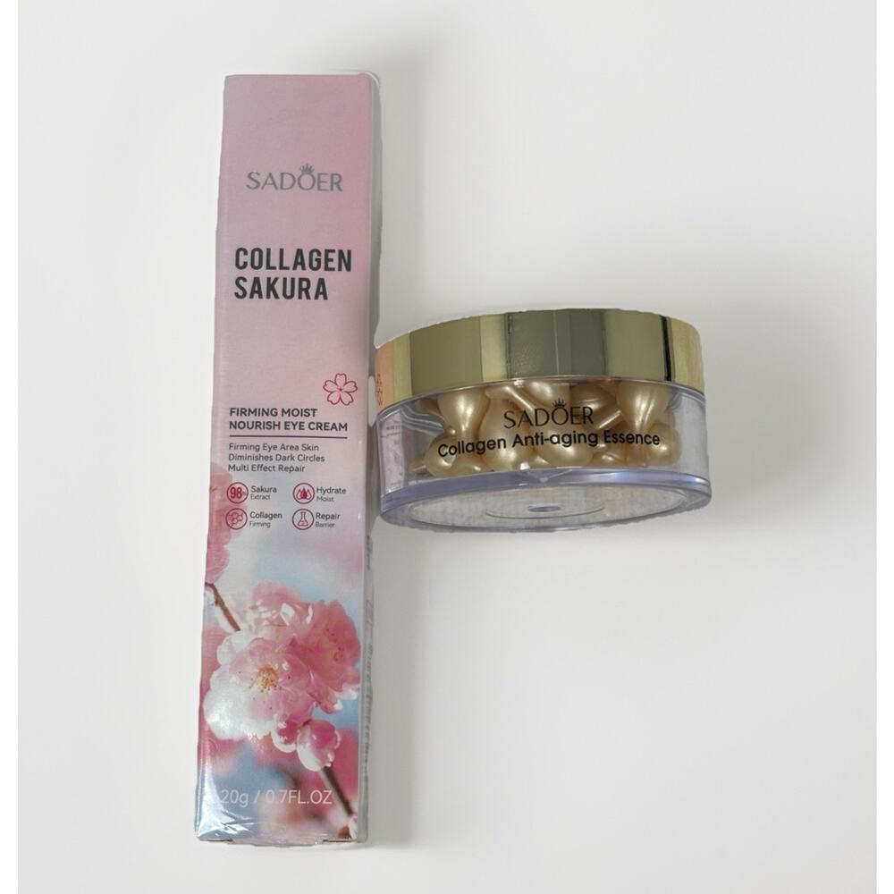 Sadoer‎ Eye Collagen Kit Anti-Aging Lotion & Essence Capsules Exp 2027 NEW